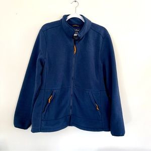L.L. Bean Full Zip Blue Fleece Jacket With Pockets